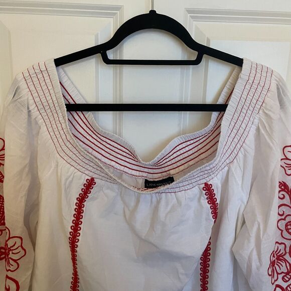 Lane Bryant NWT Embroidered Top Boho 100% Cotton Gauzy Cottagecore Prairie - Picture 8 of 12